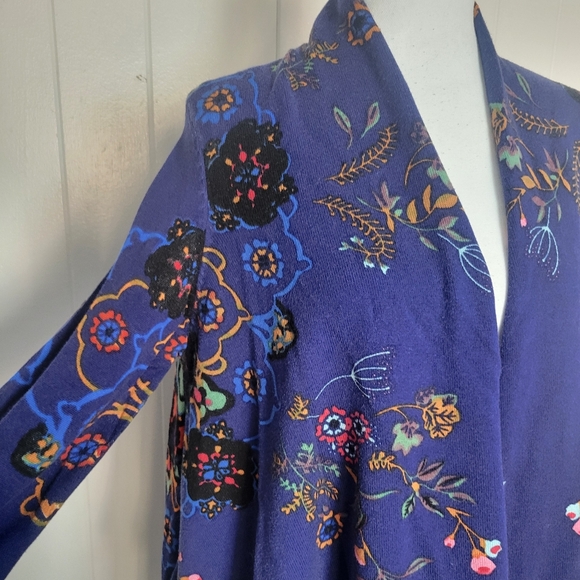 Anthropologie × Sleeping On Snow Botanical Garden Cardigan Sweater Blue Floral M - Picture 5 of 13